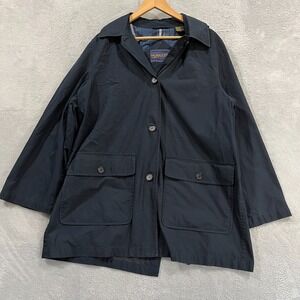 Pendleton Coat Mens Larg Blue Button Front Navy Blue Preppy Vintage 90s